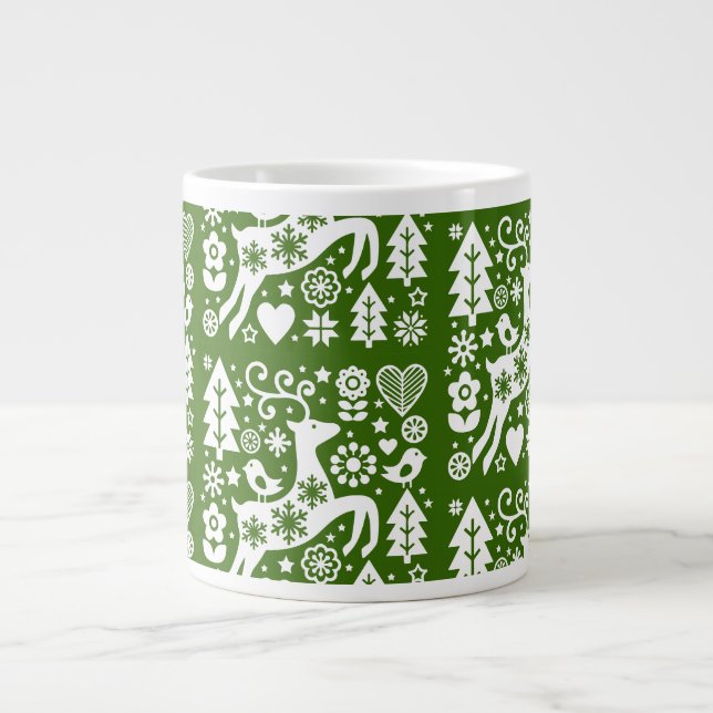 Traditionelle nordische Weihnachtsdekoration Jumbo-Tasse (Vorderseite)