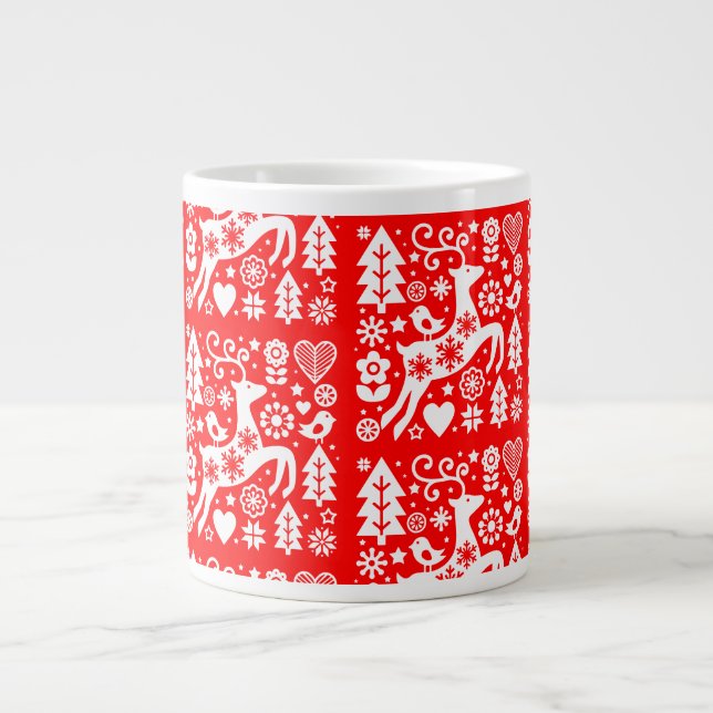 Traditionelle nordische Weihnachtsdekoration Jumbo-Tasse (Vorderseite)