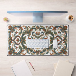 Traditionelle norwegische Rosemaling-Blumenkunst i Schreibtischunterlage