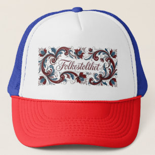 Traditionelle Norwegische Telemark Rosemaling Volk Truckerkappe