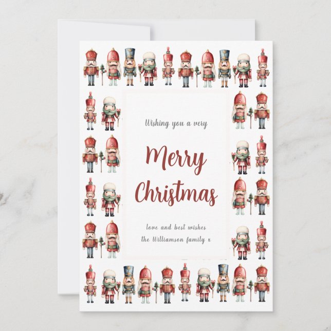 Traditionelle Nutcracker Weihnachtskarte Feiertagskarte (Vorderseite)