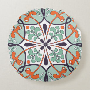 Traditionelle orientalische Blumendekoration, maro Rundes Kissen