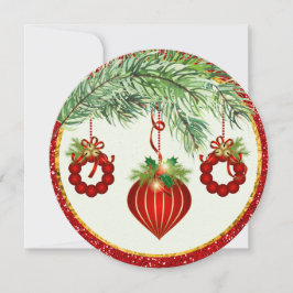 Traditionelle Ornamente Rundweihnachtskarte Feiertagskarte