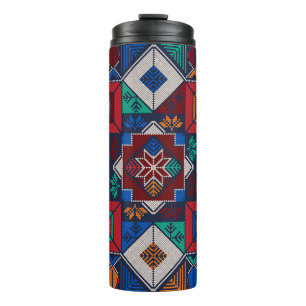 Traditionelle Palästina Stickerei täreez bunt Thermosbecher