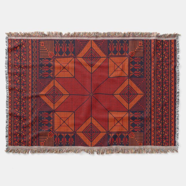 Traditionelle Palästina Stickerei täreez Muster Decke (Vorderseite)