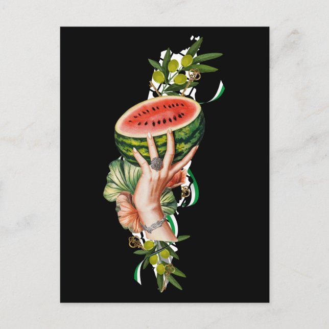 Traditionelle palästinensische Elemente auf der Ka Postkarte (Vorderseite)