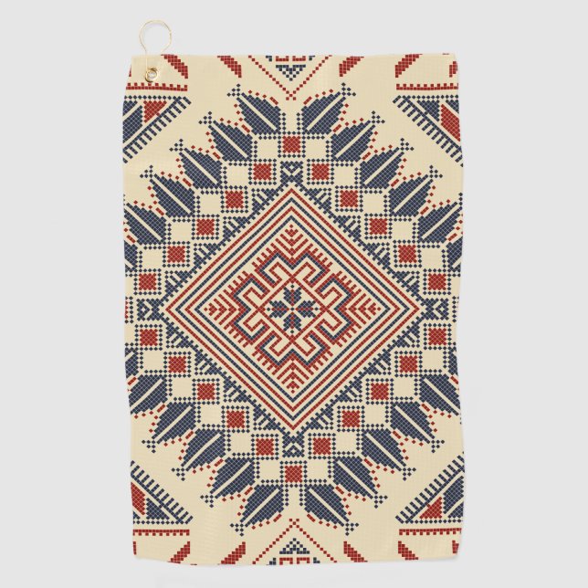 Traditionelle palästinensische Stickerei Golfhandtuch (Vorderseite)