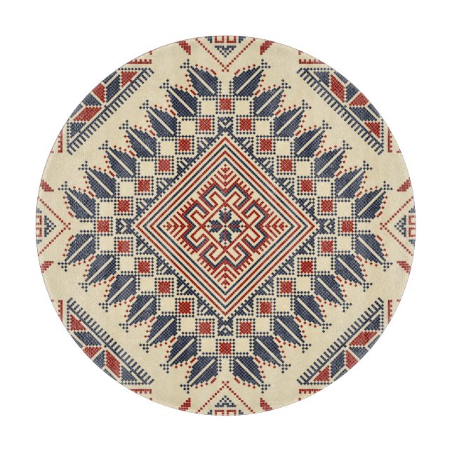 Traditionelle palästinensische Stickerei Schneidebrett (Vorderseite)