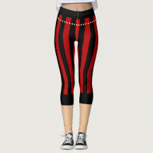 Traditionelle Piratenpants Rot-Schwarze Leggings