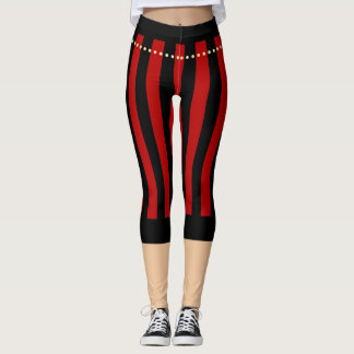 Traditionelle Piratenpants Rot-Schwarze Leggings