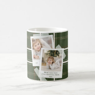 Traditionelle Plaid Cozy Cabin Grün Kariert Fotos Kaffeetasse
