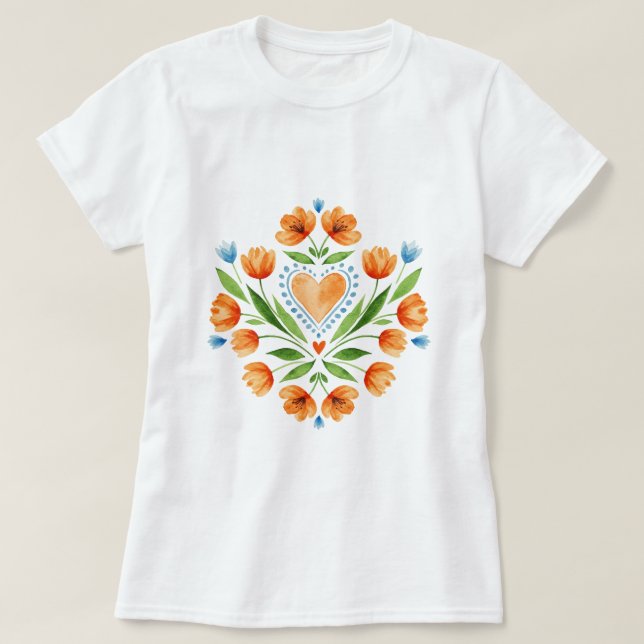 Traditionelle polnische Volkskunst T-Shirt (Design vorne)