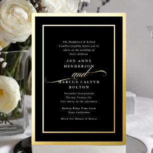 Traditionelle Premium Calligrafy Gold Frame Weddin Folieneinladung