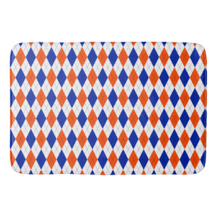 Traditionelle Preppy-Raute in Orange und Blau Badematte