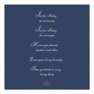 Traditionelle Reiki Prinzipien Poster