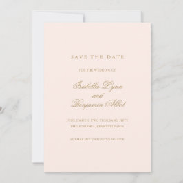 Traditionelle Rosa-Hochzeit Save The Date