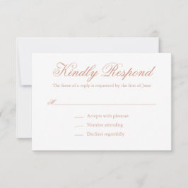 Traditionelle Rose Rosa Feierliche Hochzeit RSVP Karte