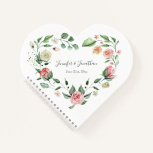 Traditionelle Rosen mit Namen Hochzeit Notizbuch