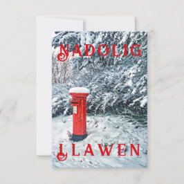 Traditionelle rote Postfach und Schnee auf Bäumen