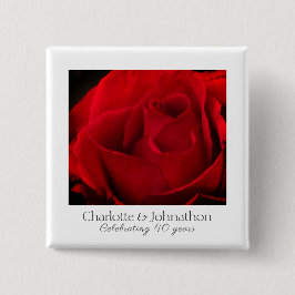 Traditionelle rote Rose 40. Hochzeitstag Button