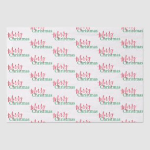 Traditionelle rote und grüne frohe Weihnachten Seidenpapier