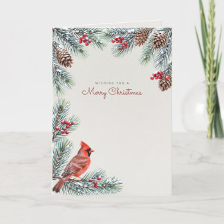 Traditionelle Rotkardinien-Weihnachtskarte Karte