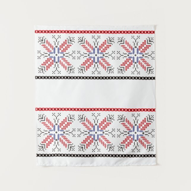 Traditionelle rumänische Volkskunst-Motive Rumänie Wandteppich (Vorderseite)