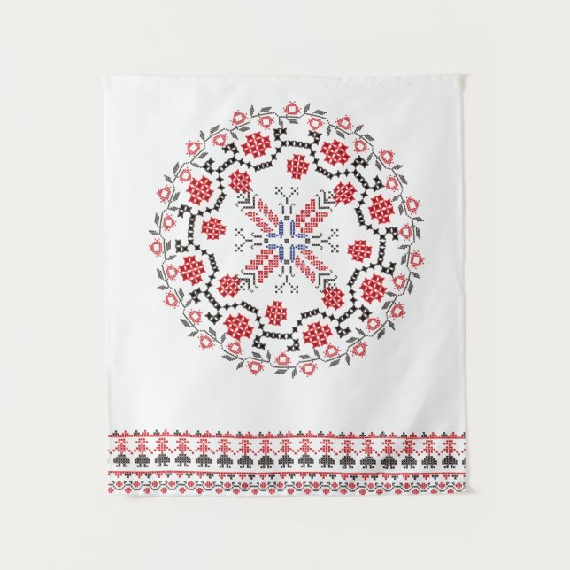 Traditionelle rumänische Volkskunstmotive Rumänien Wandteppich (Vorderseite)