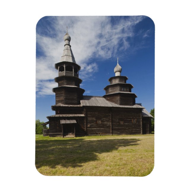 Traditionelle russisch-orthodoxe Kirche aus Holz Magnet (Vertikal)
