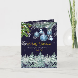 Traditionelle rustikale Marine blau Frohe Weihnach Feiertagskarte
