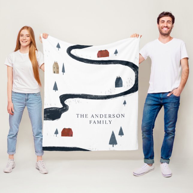 Traditionelle Rustikale Marine Roten Winter Frohe  Fleecedecke (Beispiel)