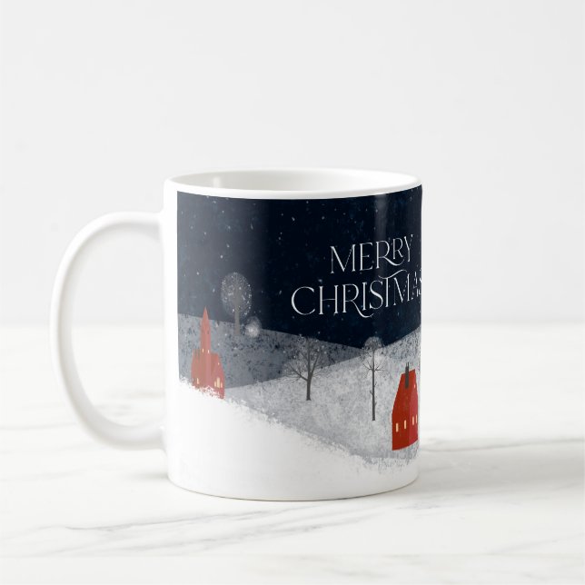 Traditionelle Rustikale Marine Roten Winter Frohe  Kaffeetasse (Links)