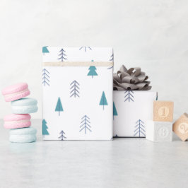 Traditionelle rustikale Winterwald blauer Weihnach Geschenkpapier