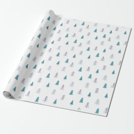 Traditionelle rustikale Winterwald blauer Weihnach Geschenkpapier