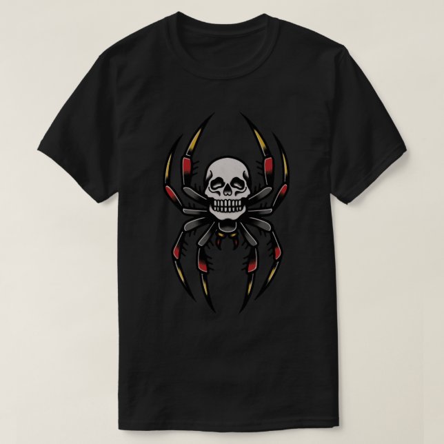 Traditionelle Schädelspinne - Traditionelle Tattoo T-Shirt (Design vorne)