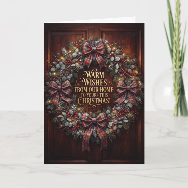 Traditionelle schottische Kranz-Weihnachtskarte Karte (Vorderseite)