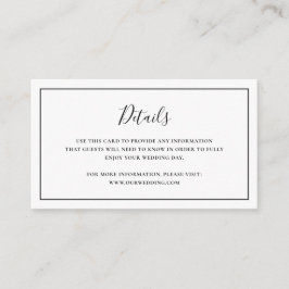 Traditionelle Schwarz-Weiß-Hochzeit Begleitkarte