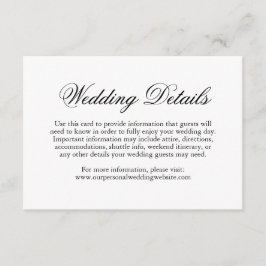 Traditionelle Schwarz-Weiß-Hochzeit Begleitkarte