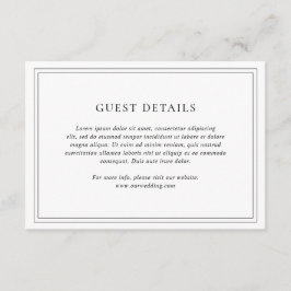 Traditionelle Schwarz-Weiß-Hochzeit Begleitkarte