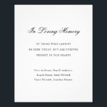 Traditionelle Schwarz-Weiß-Hochzeit Fotodruck<br><div class="desc">Einfaches Gedenkzeichen-Foto mit minimalem Schwarz-Weiß-Design mit dem Titel "In Loving Memory" in eleganter Kalligrafie. Im Folgenden finden Sie Ihre Nachricht und die Namen der Lieben in einem klassischen Serif-Schriftart. Dieses Design ist perfekt für eine feierliche Hochzeit.</div>