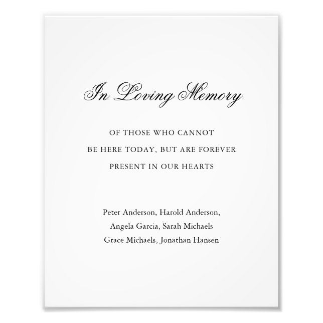 Traditionelle Schwarz-Weiß-Hochzeit Fotodruck (Vorne)