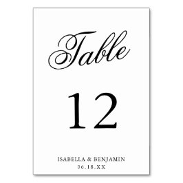 Traditionelle Schwarz-Weiß-Hochzeit Tischnummer
