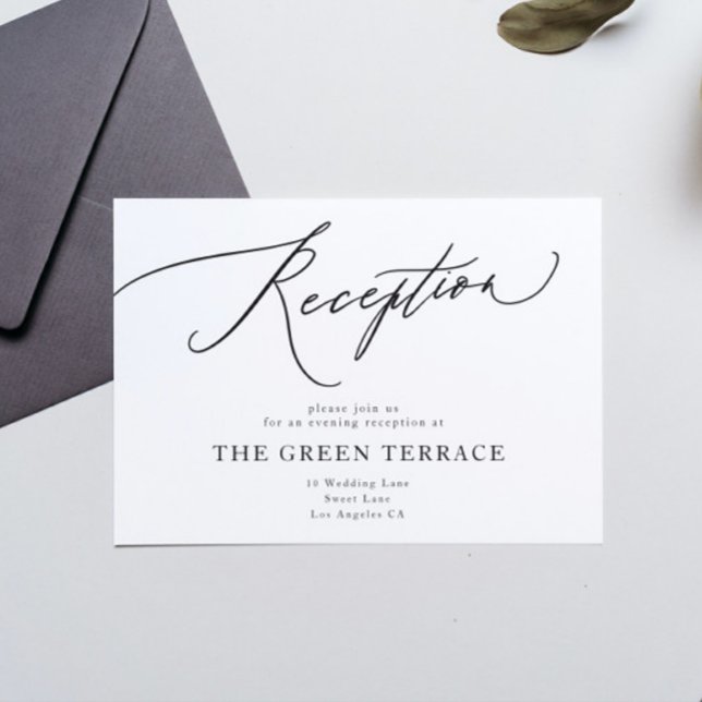 Traditionelle Schwarz-weiße Hochzeitsempfehlung Begleitkarte (Von Creator hochgeladen)