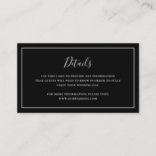 Traditionelle Schwarze Hochzeit Begleitkarte (Vorderseite)