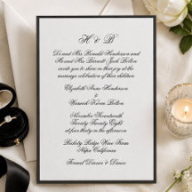 Traditionelle schwarze Schriftmonogramm-Hochzeit
