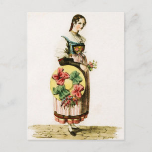 Traditionelle Schweizer Tracht des Kantons Luzern Postkarte