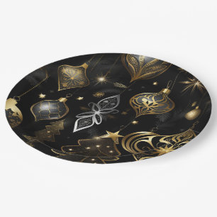 Traditionelle Silberschmuck- und Goldschmuckmuster Pappteller