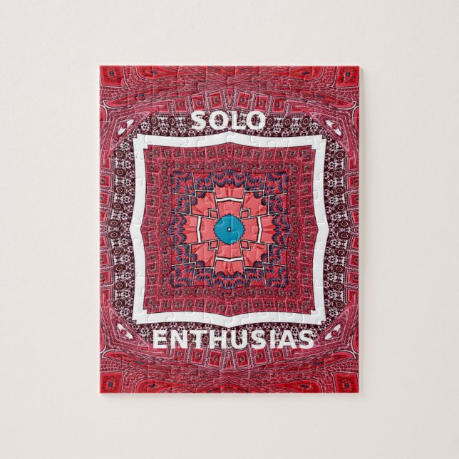 Traditionelle Sindhi Kultur Ajrak Muster Kunst Dru Puzzle (Vertikal)