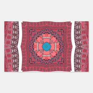 Traditionelle Sindhi Kultur Ajrak Muster Kunst Dru Rechteckiger Aufkleber