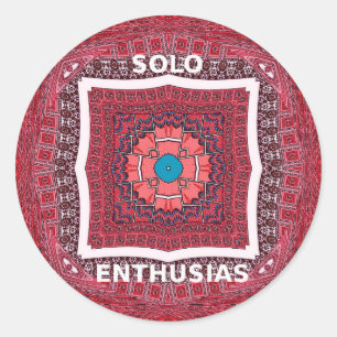 Traditionelle Sindhi Kultur Ajrak Muster Kunst Dru Runder Aufkleber